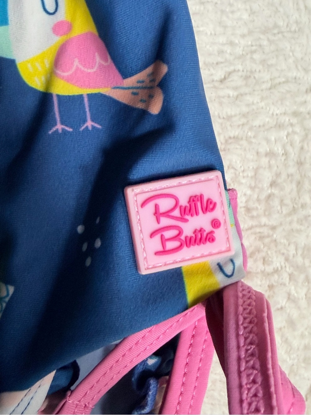 RuffleButts Long Sleeve Swimsuit Girls Size 3T Toucan Bird Print UPF 50+ - Picture 5 of 6